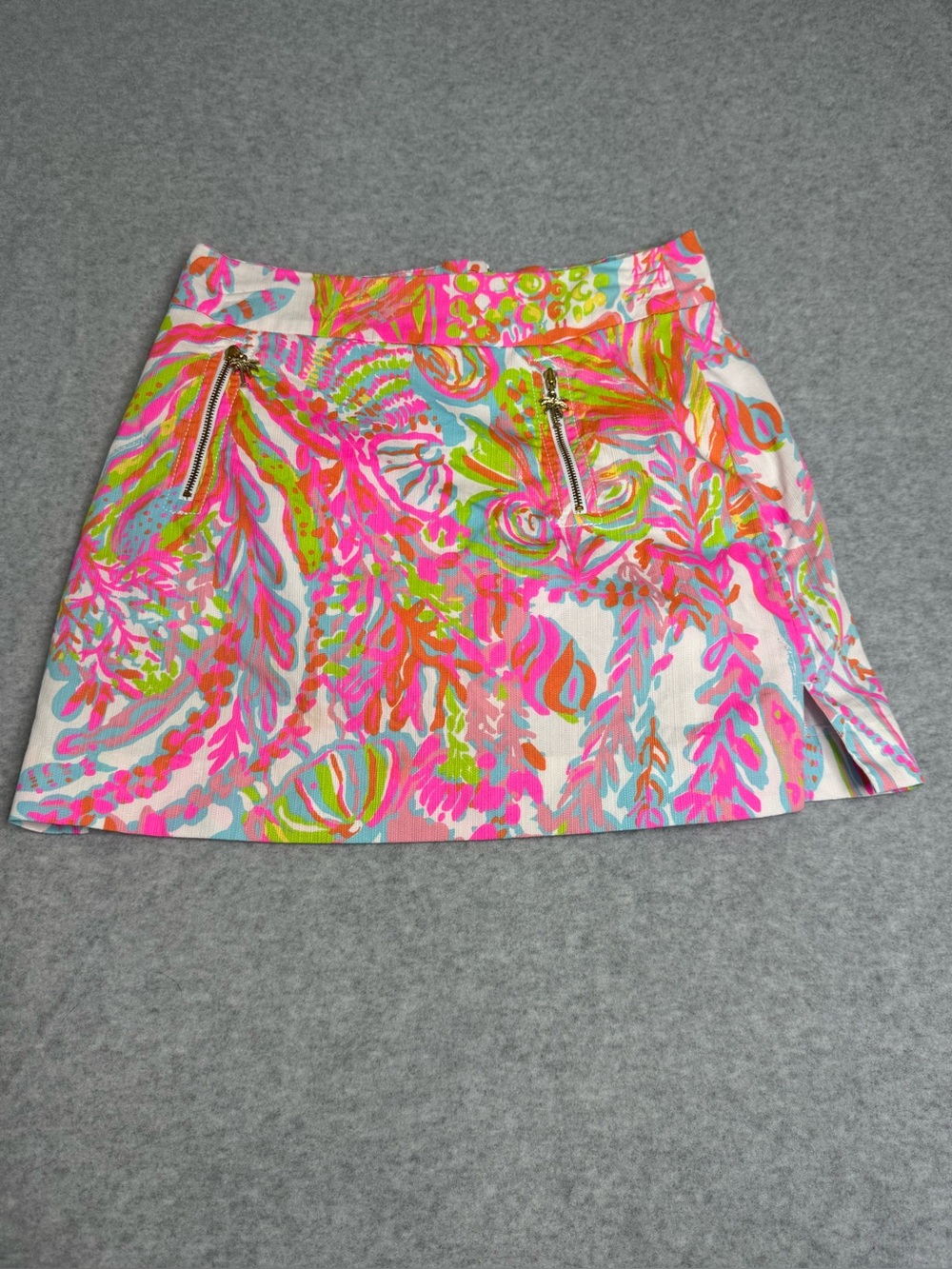 Lilly Pulitzer Vibrant Floral Palm Print Cotton/spandex Mini Skort Size 00
